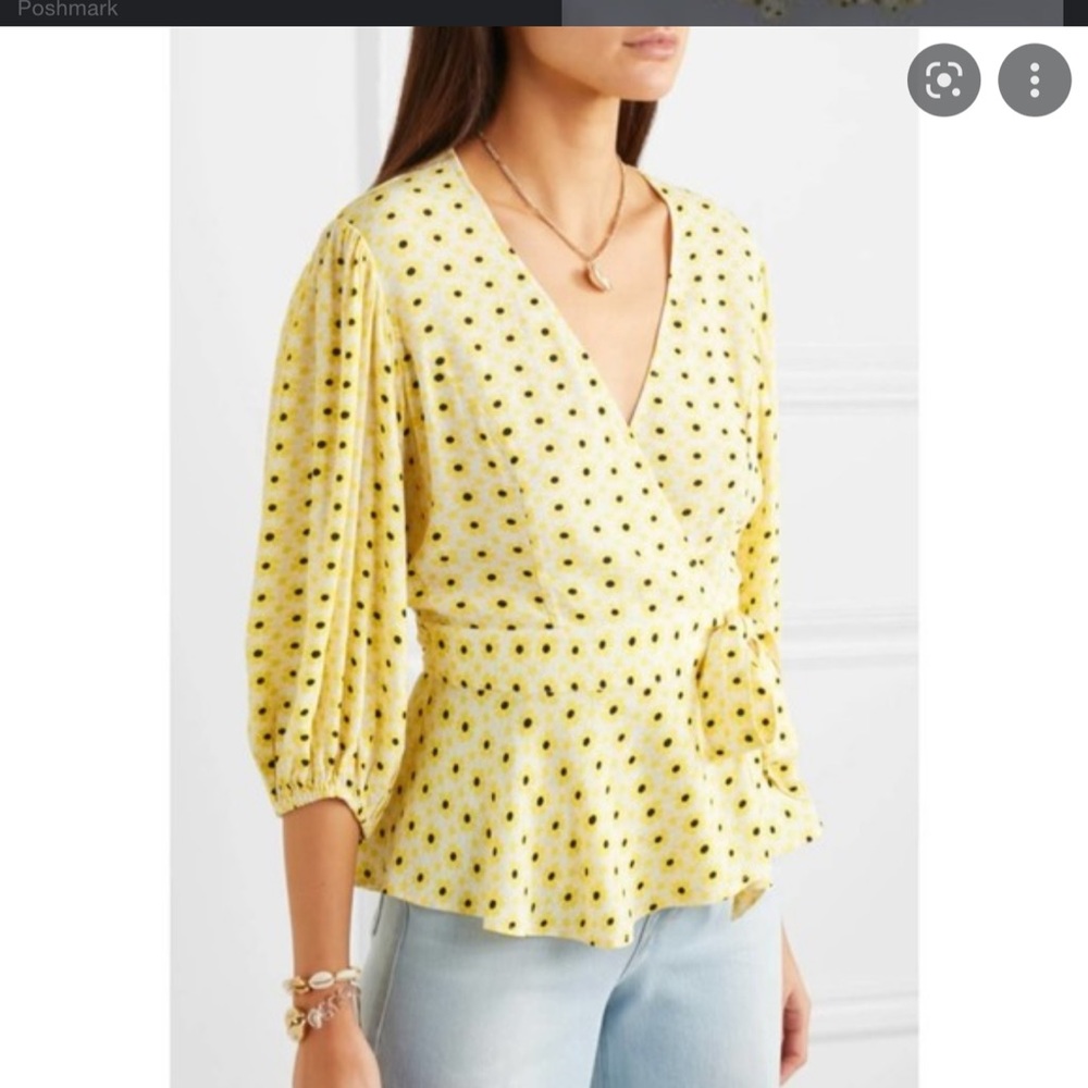 NWOT never worn Ganni Daisy Wrap top.